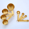 Stainless Steel Measuring Cups,Measuring Cup Spoon Set,Kitchen Accessories 8 PCS(Gold)