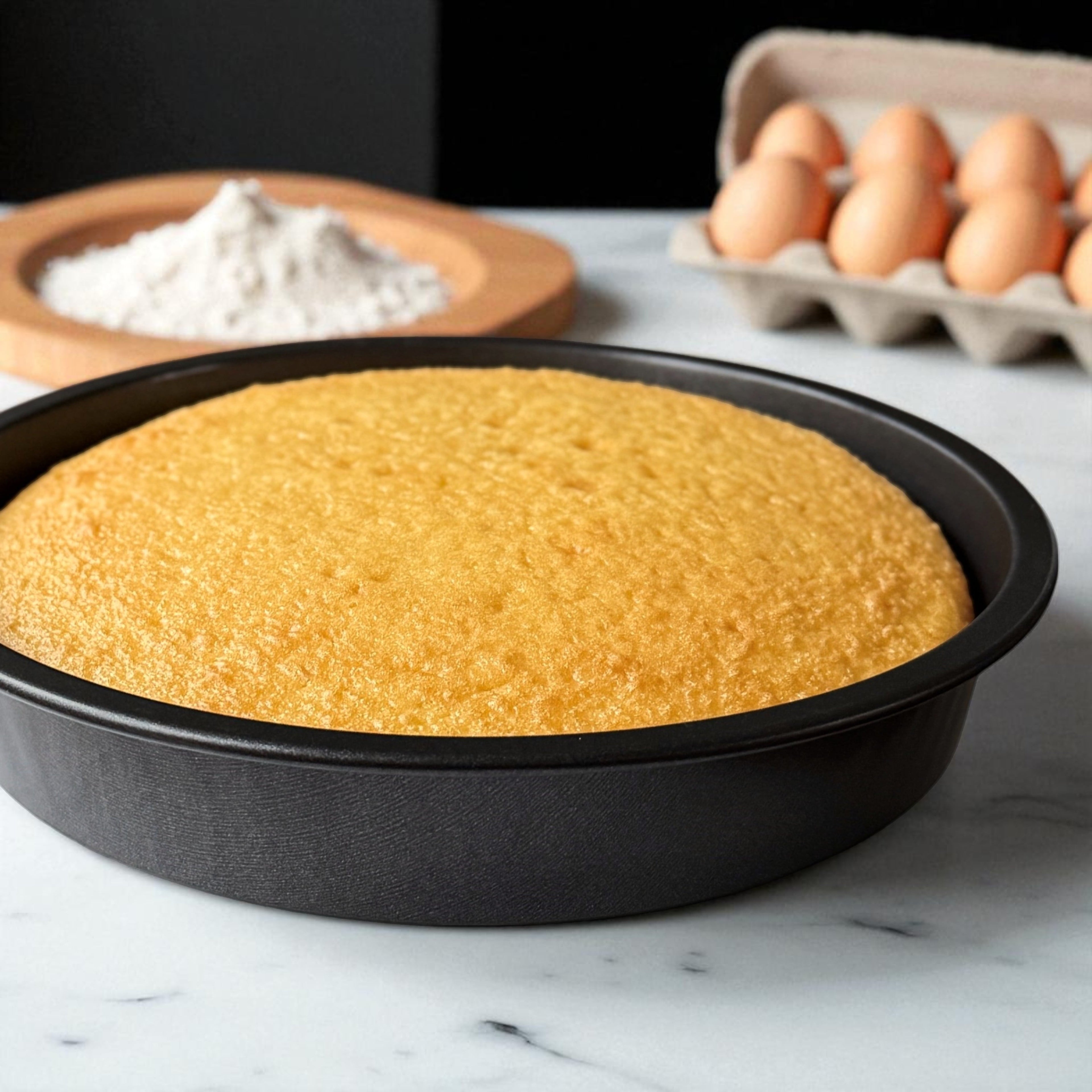 9" x 9" Round Nonstick Steel Cake Pan, Dark Gray
