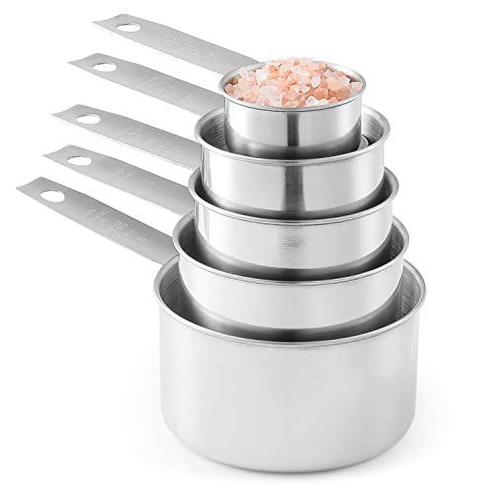 Stainless Measuring Cups And Measuring Spoons 10-Piece Set, 5 Cups And 5 Spoons