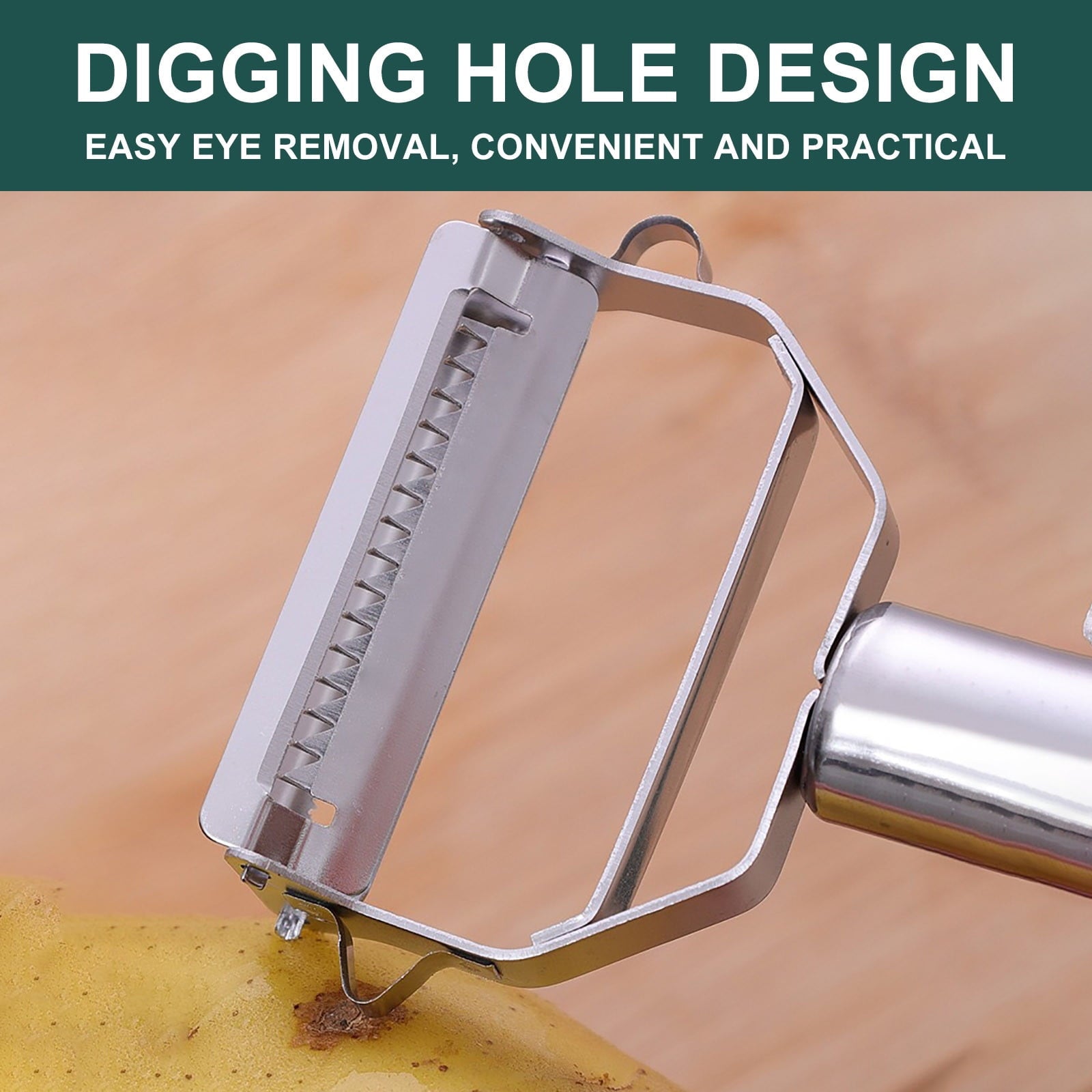 Stainless Steel Dual Blade Vegetable Peeler - Commercial Grade Julienne Cutter, Slicer, Shredder, Scraper - Fruit, Po...