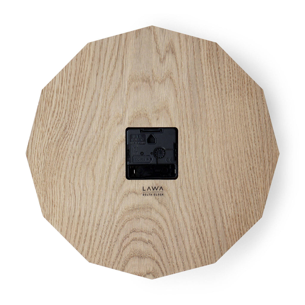 Delta Wall Clock - Oak/ Black