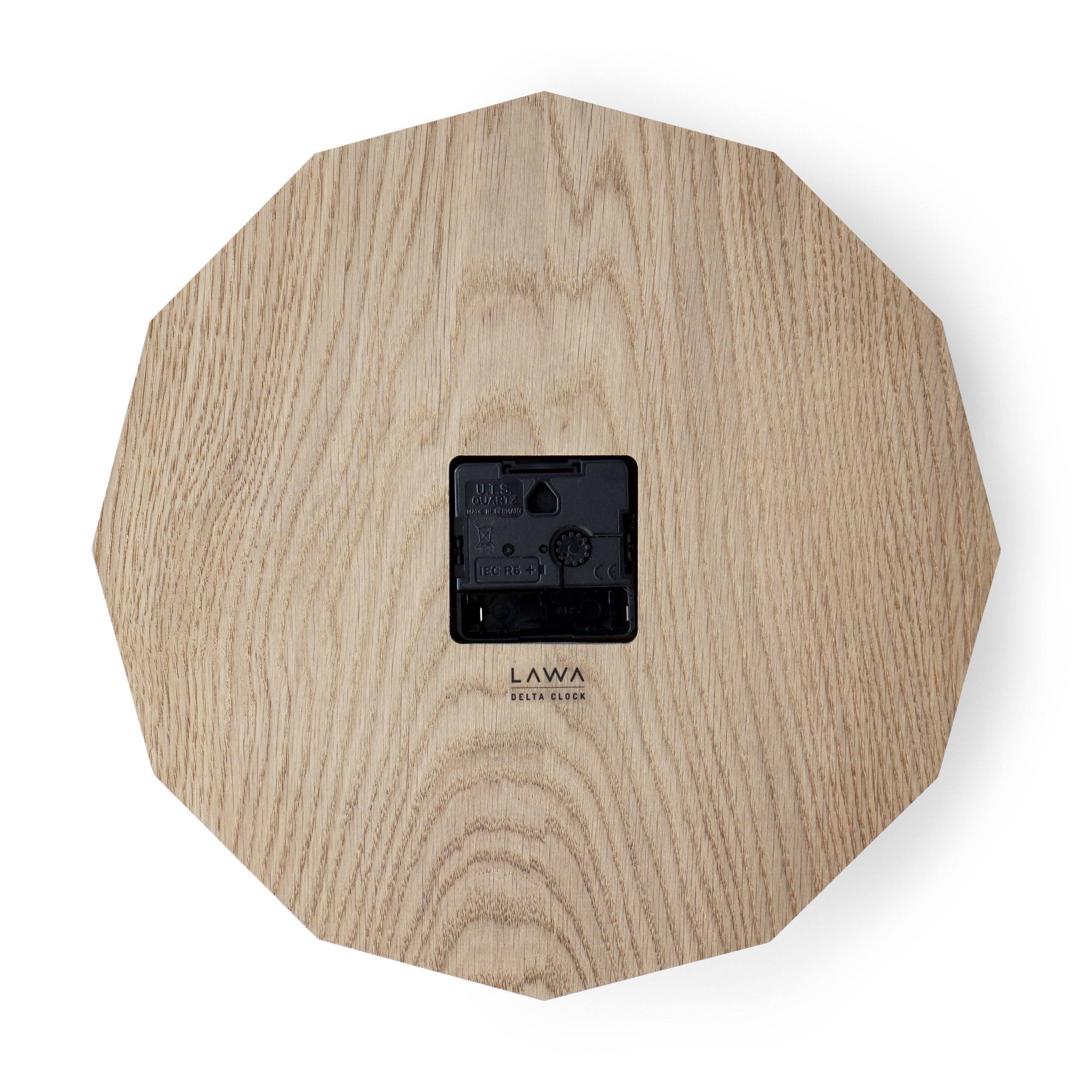 Delta Wall Clock - Oak/ Black