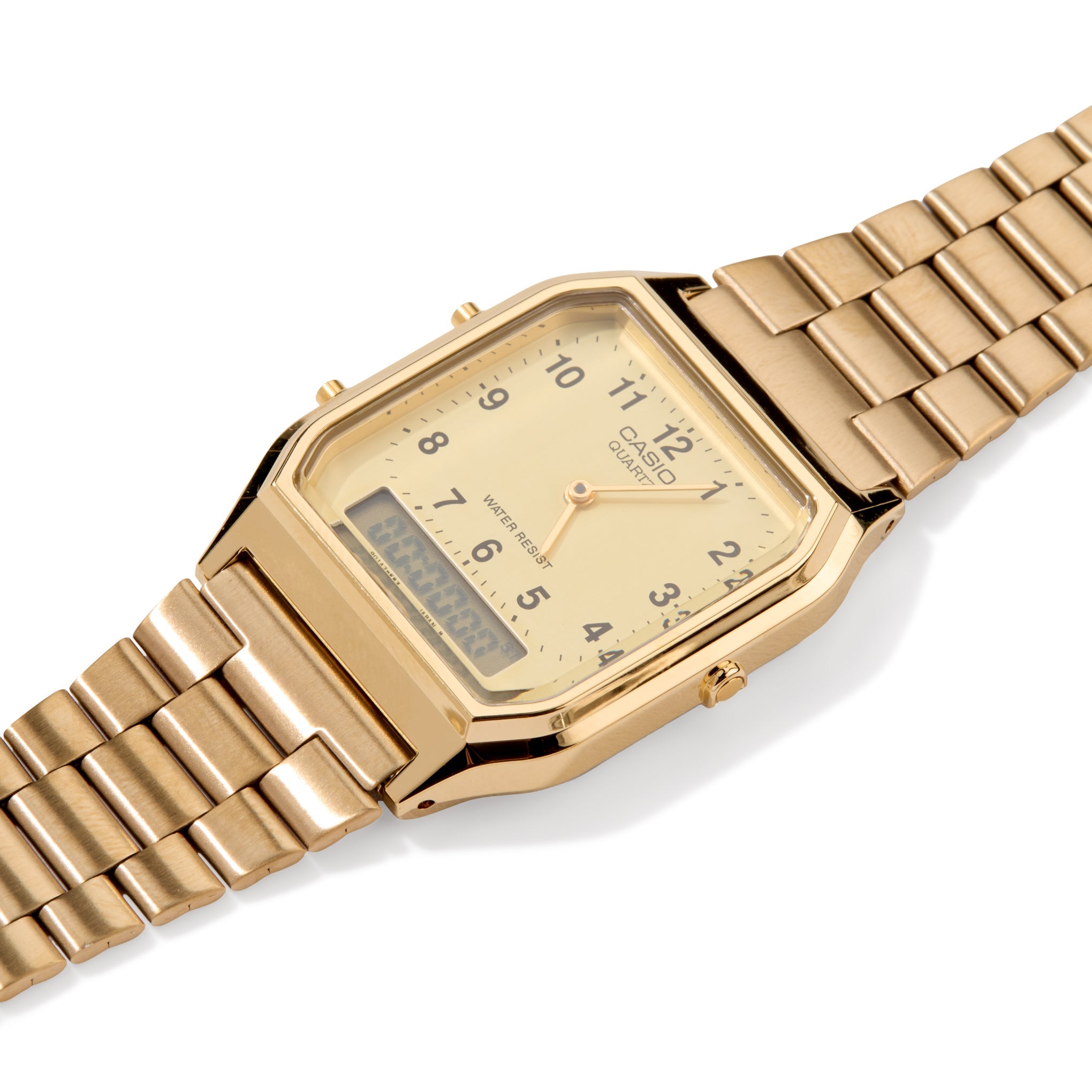 Casio AQ230 Analog Digital Watch - Gold