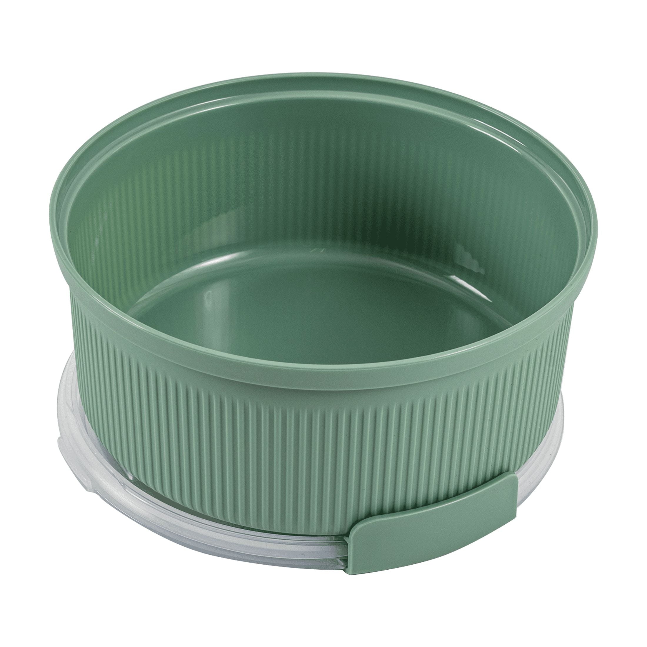 (2 pack) Food Storage Bento Container, Round, Green, 47oz Capacity, A Practical Choice for School Lunches a...
