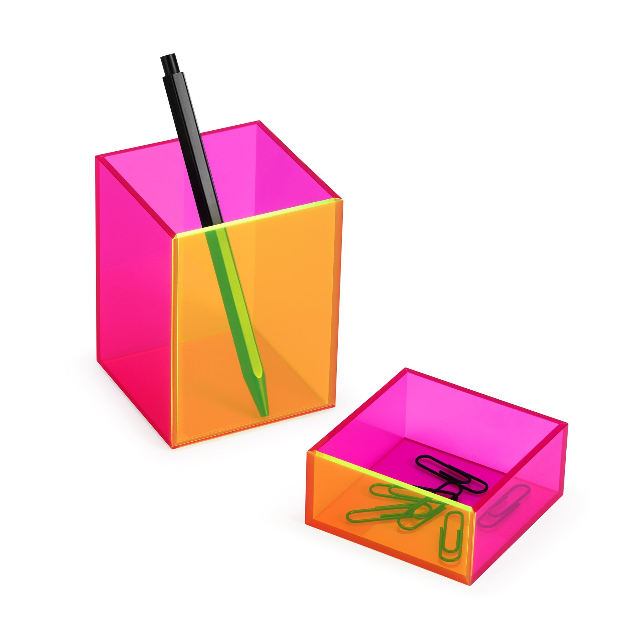 MoMA Colorplay Pen &amp; Pencil Cup Holder - Amber/ Pink