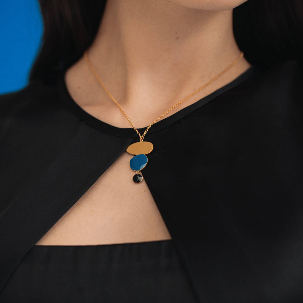 Joan Mir?? Gold-Plated Linear Dots Necklace