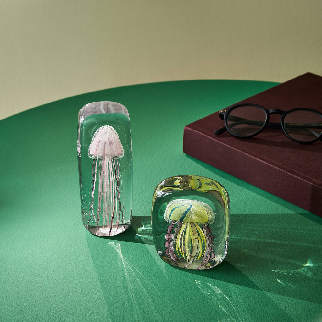 Jellyfish Glass Objet d'Art - Short Yellow