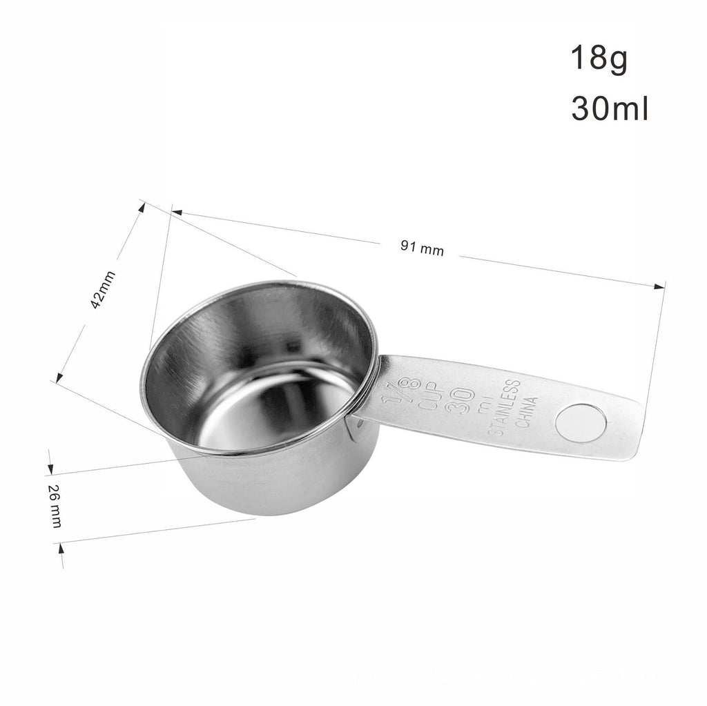 1/8 Cup Measuring Cup, Stainless Steel Coffee Measuring Scoop, Single Metal Measuring Cup Steak Cup Ingredient ...