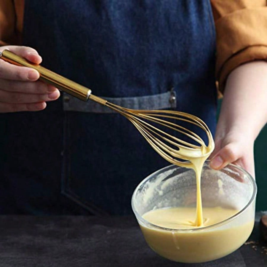 Whisk Pack of 3 Stainless Steel 8"10" 12" Titianium Plating Whisks for Cooking Beater Wire Whisk Set Kitchen Wis...