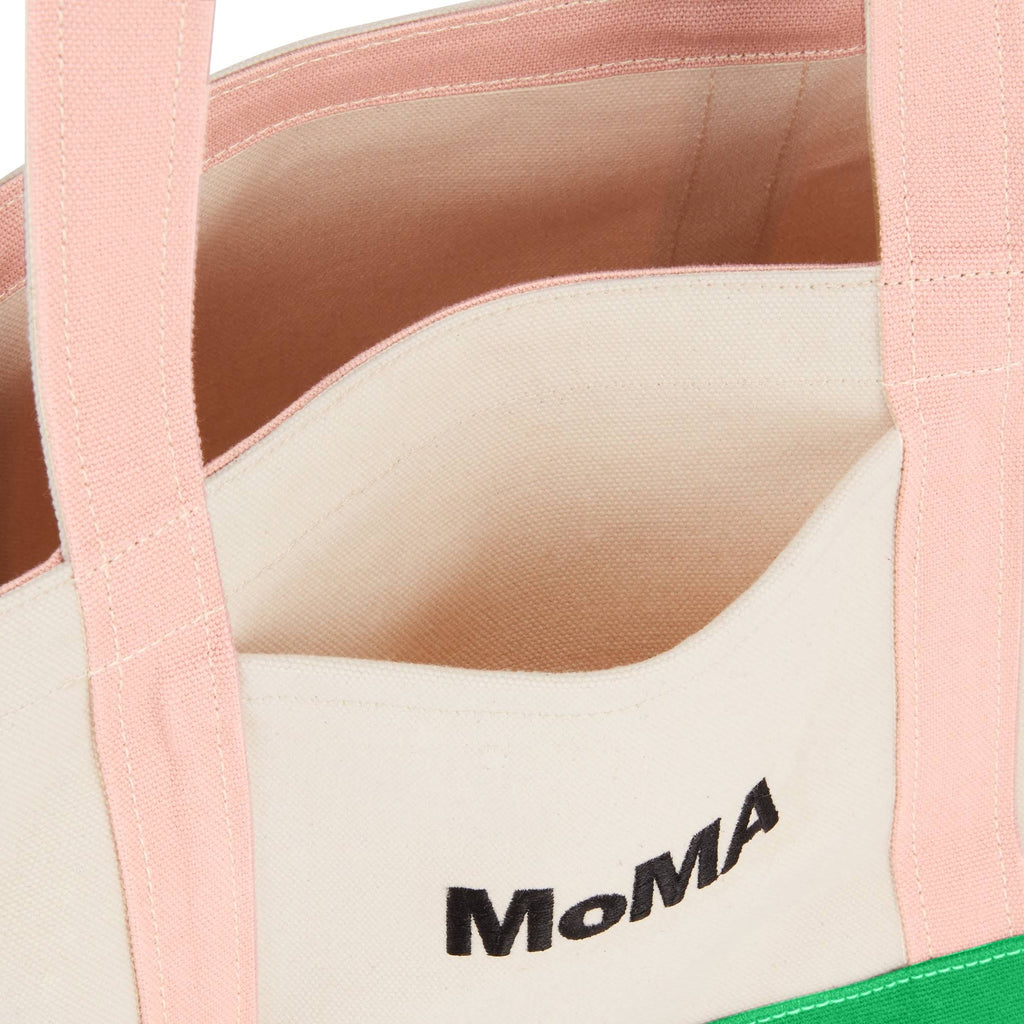 MoMA Baggu Heavyweight Canvas Tote - Pink/ Green