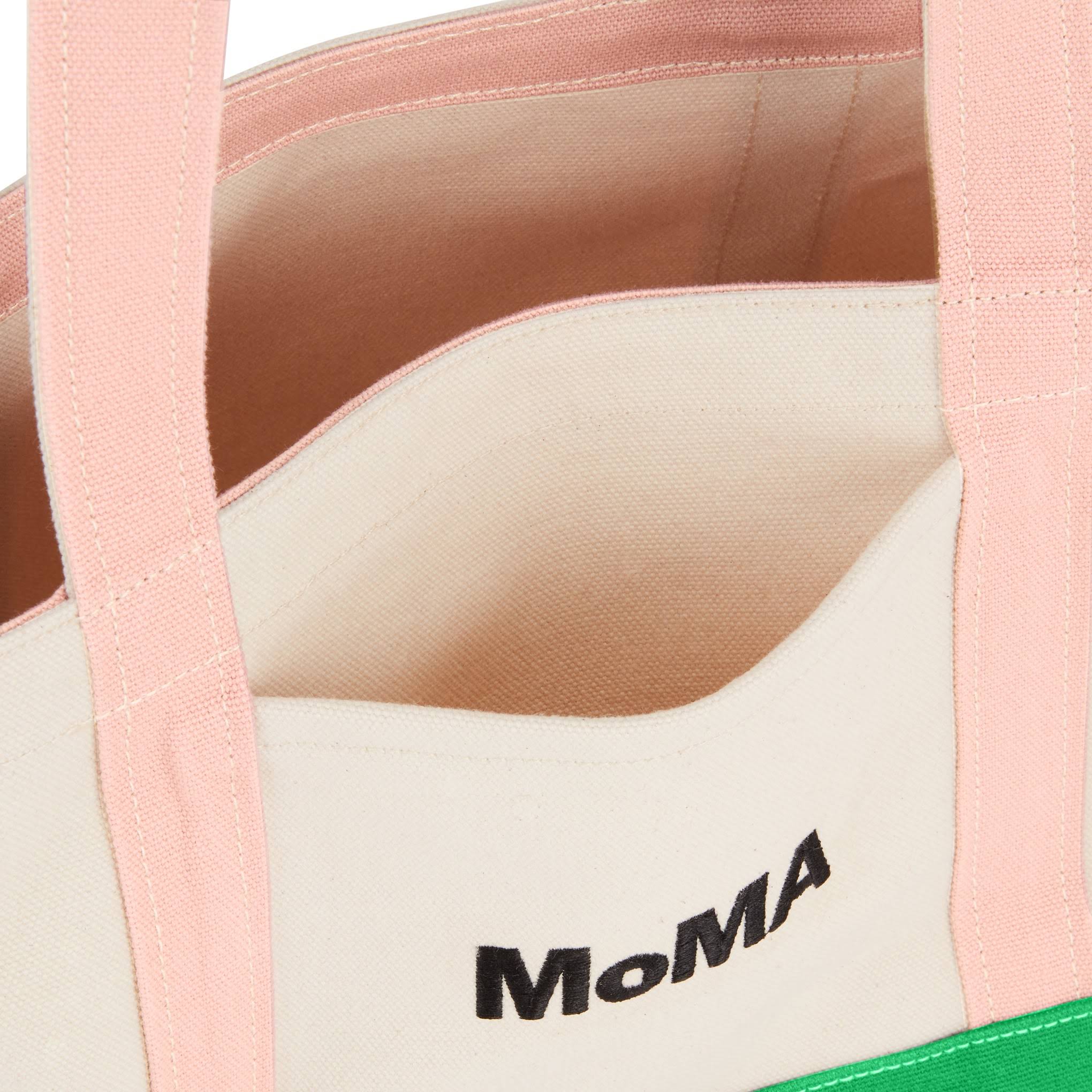 MoMA Baggu Heavyweight Canvas Tote - Pink/ Green