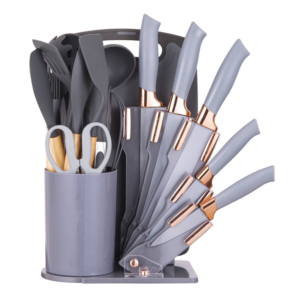 19-Piece Silicone Kitchen Utensil & Knife Set - Heat-Resistant Cooking Tools Non-Stick Safe Gift for Mom or Wo...