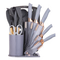 19-Piece Silicone Kitchen Utensil & Knife Set - Heat-Resistant Cooking Tools Non-Stick Safe Gift for Mom or Wo...
