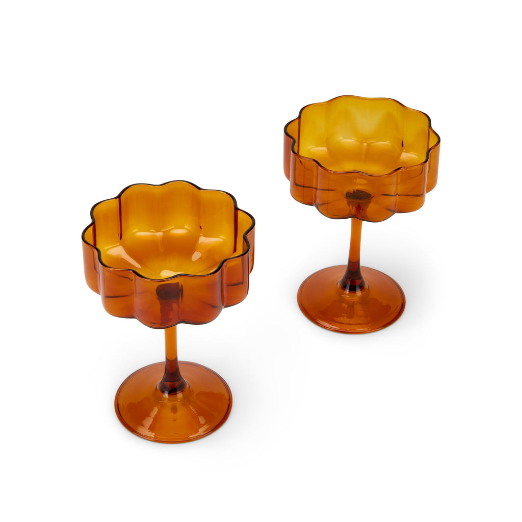 Wave Glass Coupes - Set of 2
