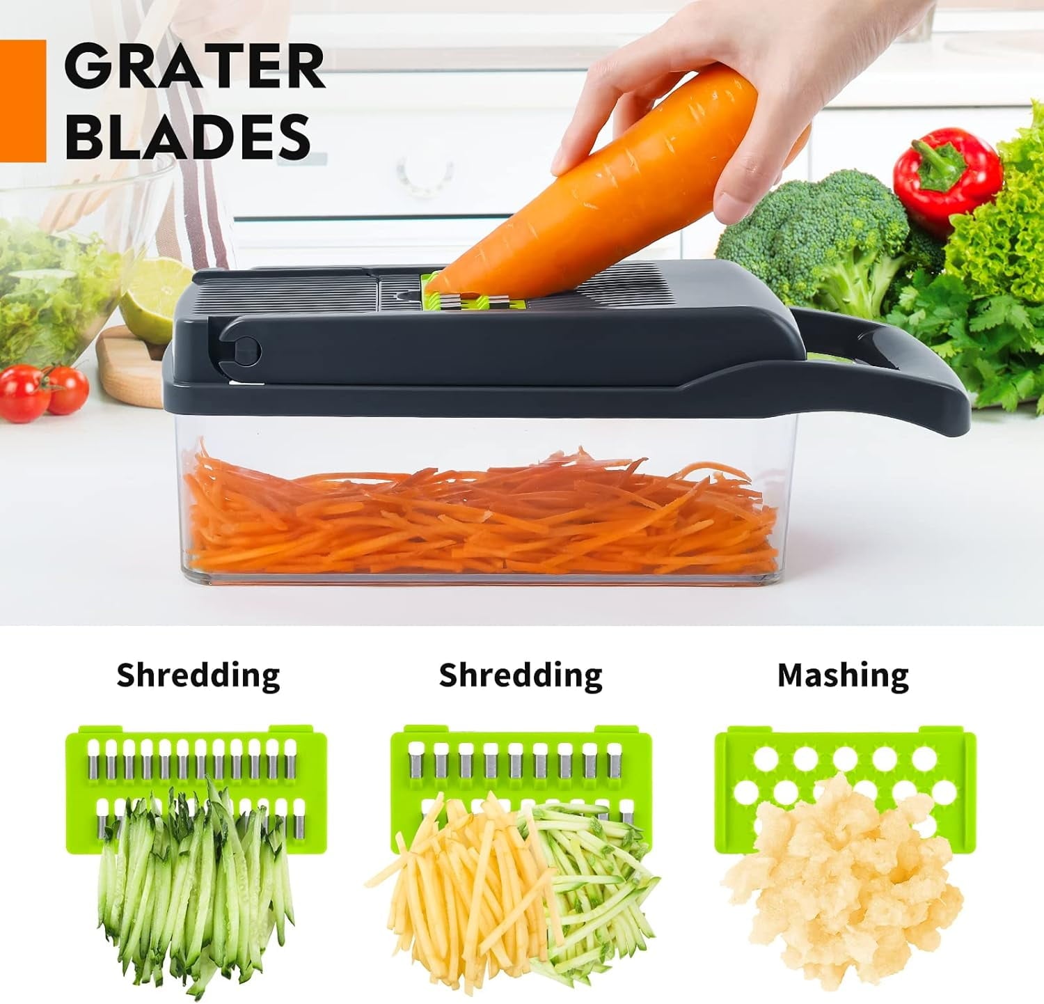 Vegetable Chopper, Pro Onion Chopper, 14 in 1Multifunctional Food Chopper, Kitchen Vegetable Slicer Dicer Cutter,Vegg...