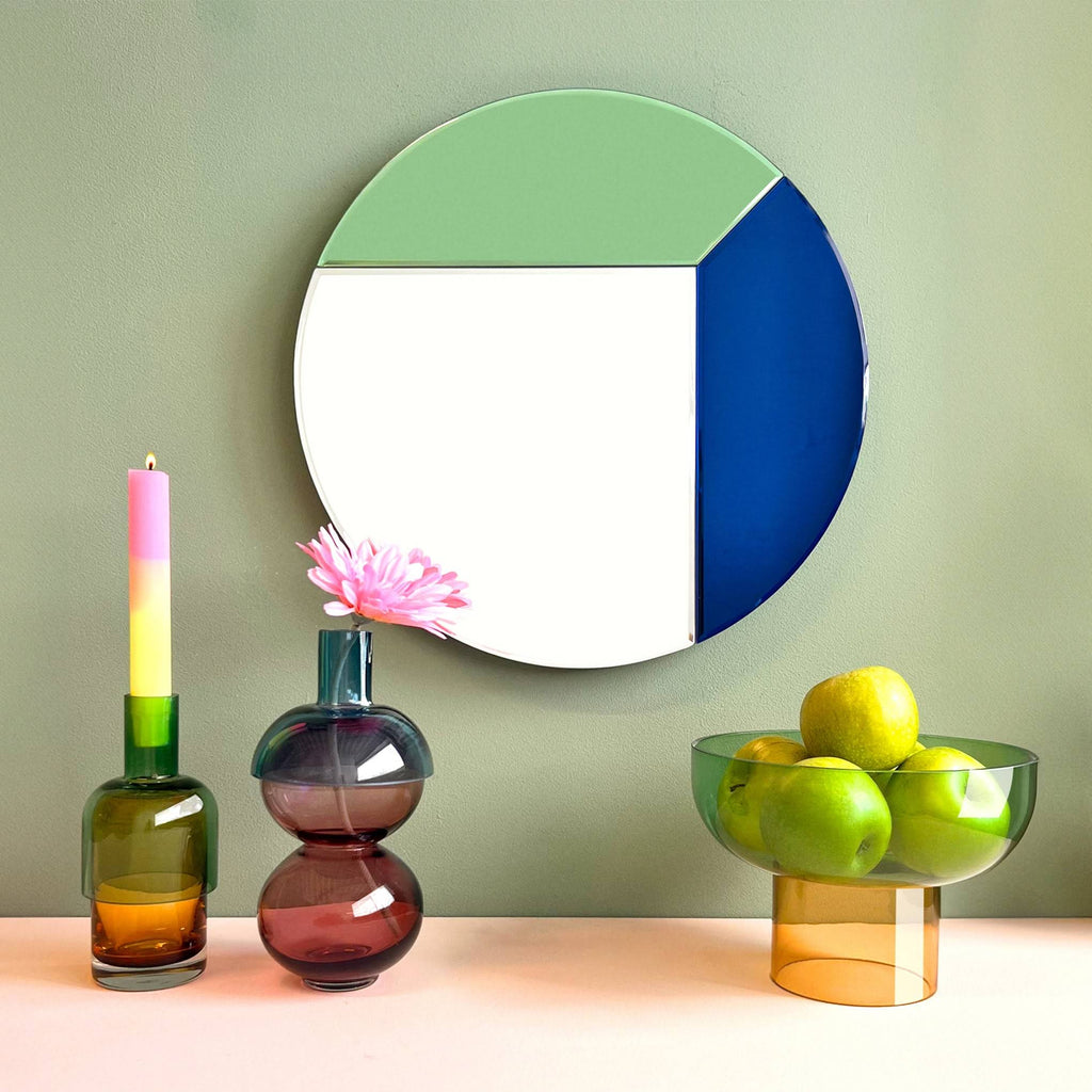 Round Mosaic Mirror - Blue/ Green