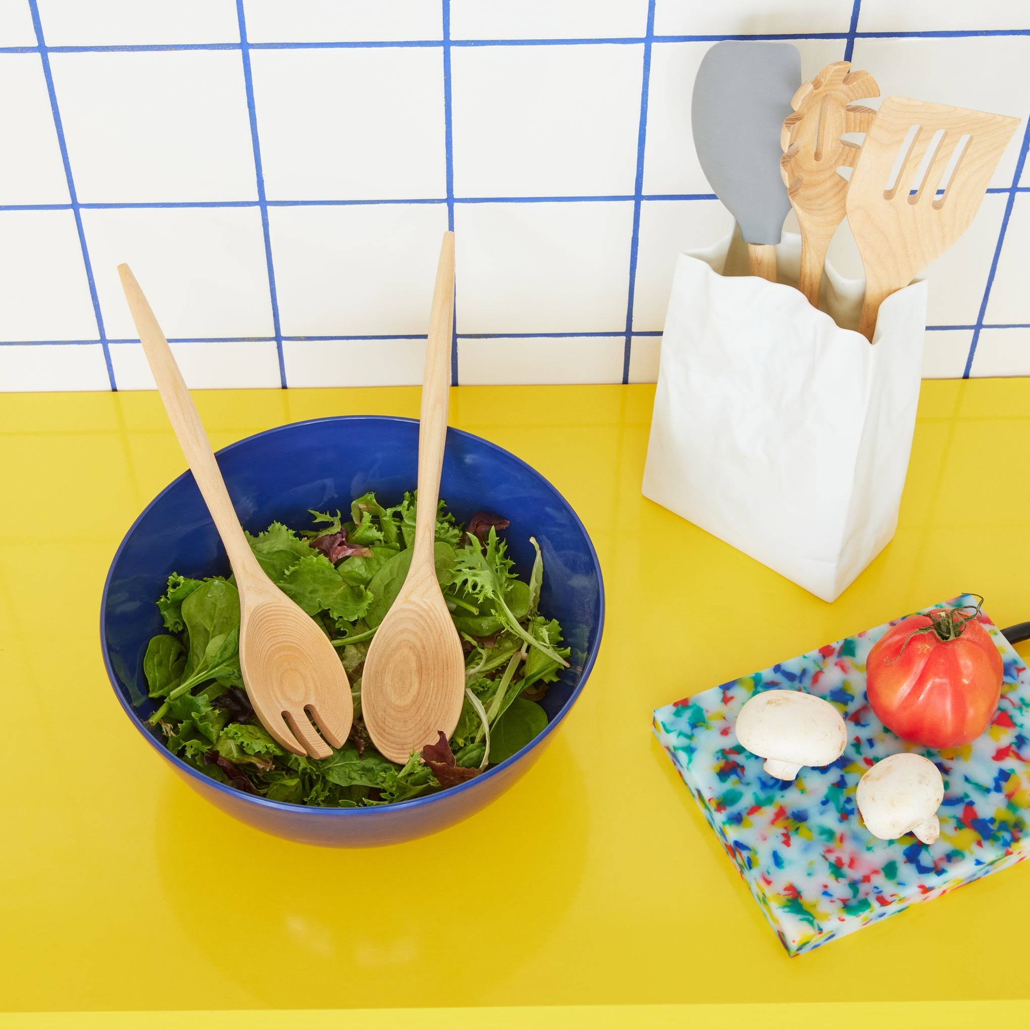 Spinning Wood Kitchen Utensil - Fork Spoon