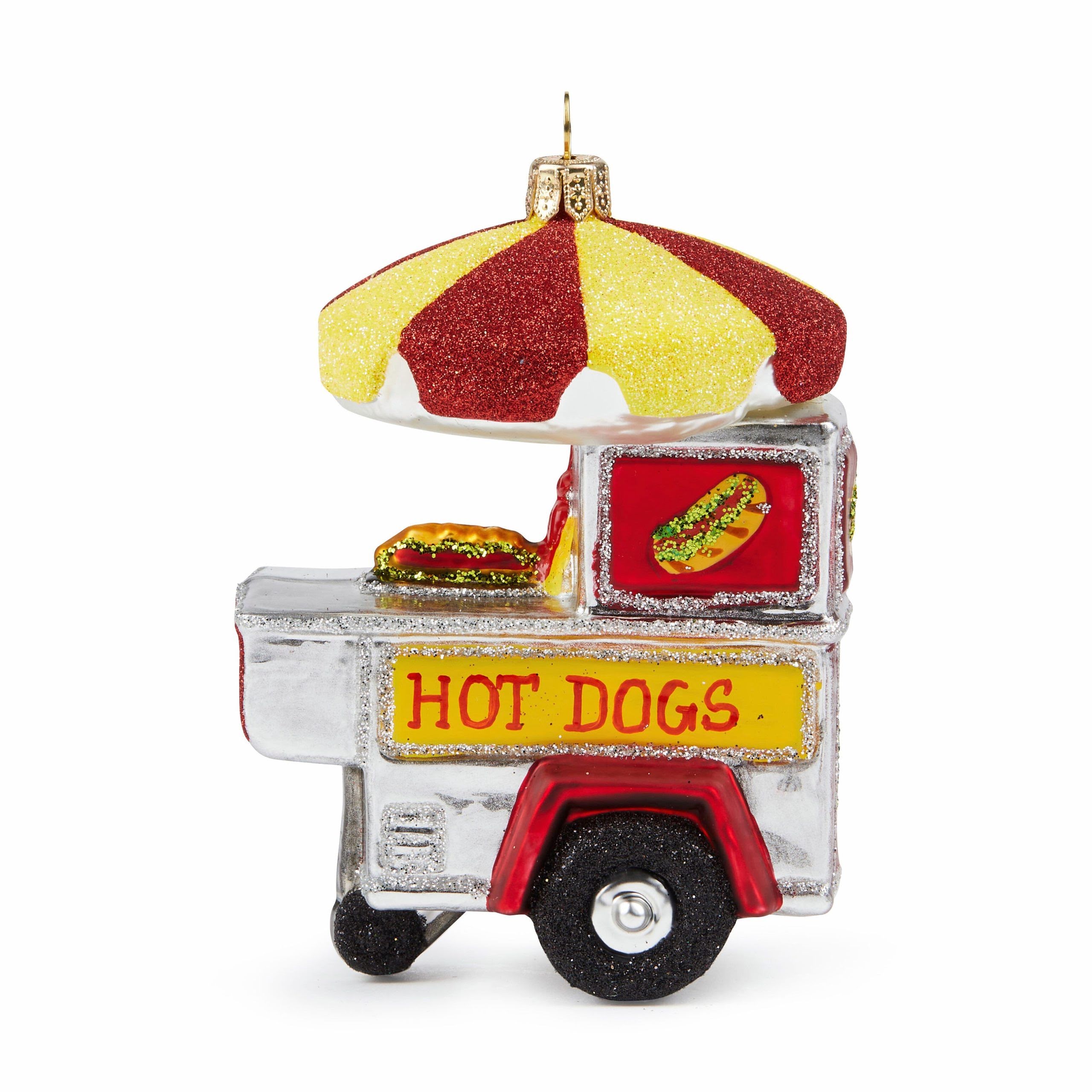 NYC Glass Holiday Ornament - Hot Dog Cart