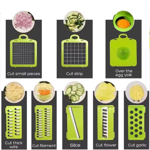 16 in 1 Multifunctional Vegetable Chopper Manual Food Chopper Vegetable Slicer Dicer Mandoline Vegetable Cutter Kitch...