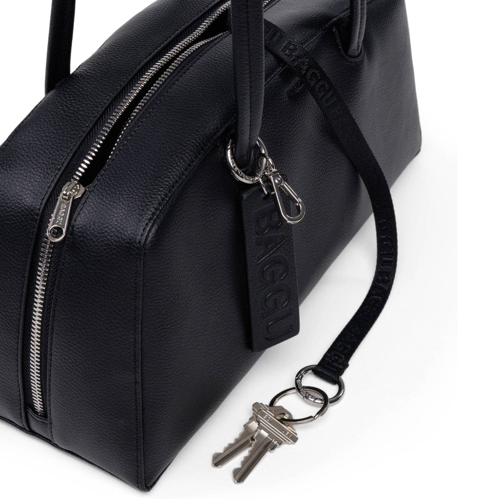 Baggu Recycled Leather Bowler Bag - Black