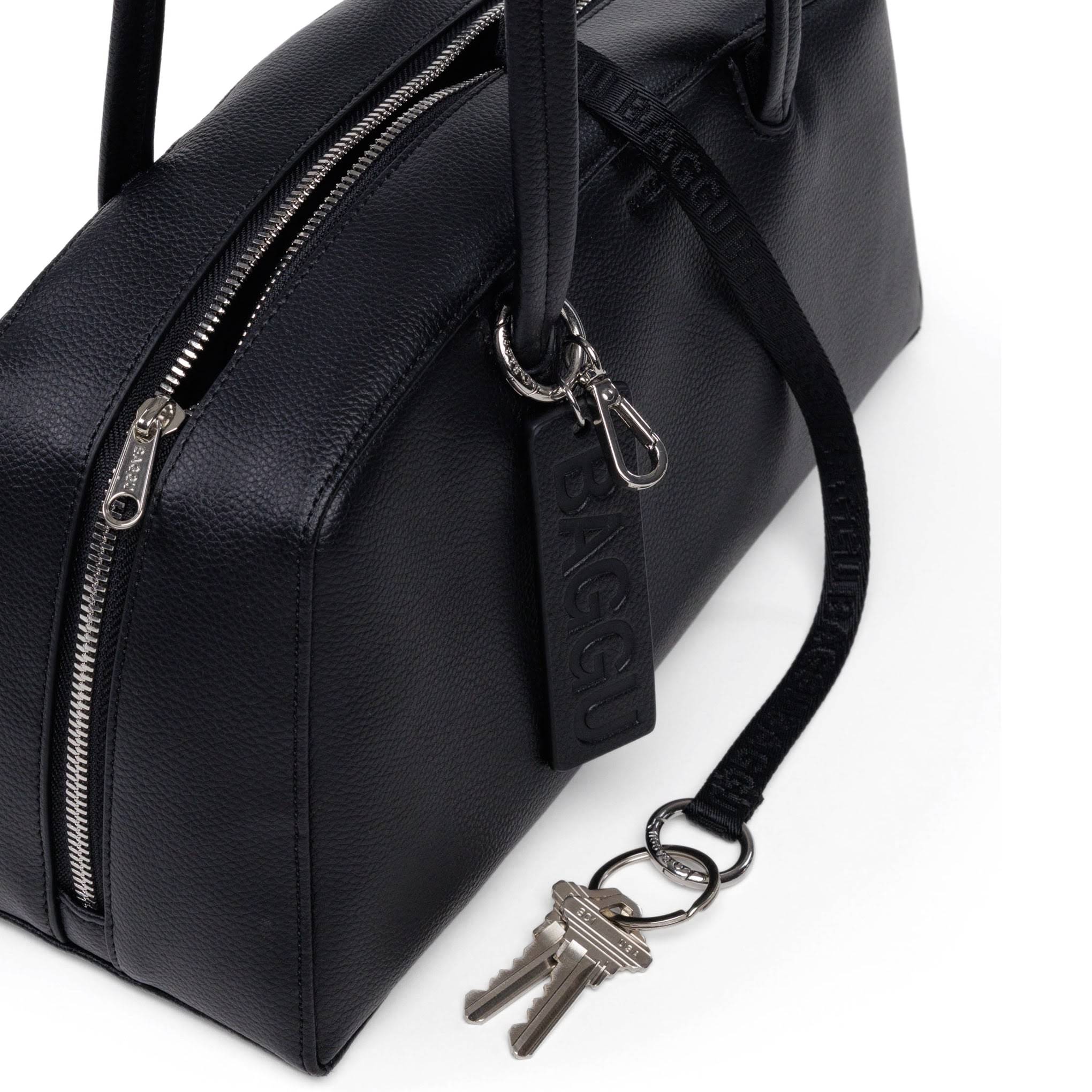 Baggu Recycled Leather Bowler Bag - Black