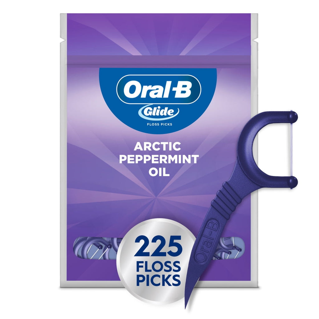 Glide Peppermint Dental Floss Picks with Arctic Peppermint Oil Flavor, 225 Picks