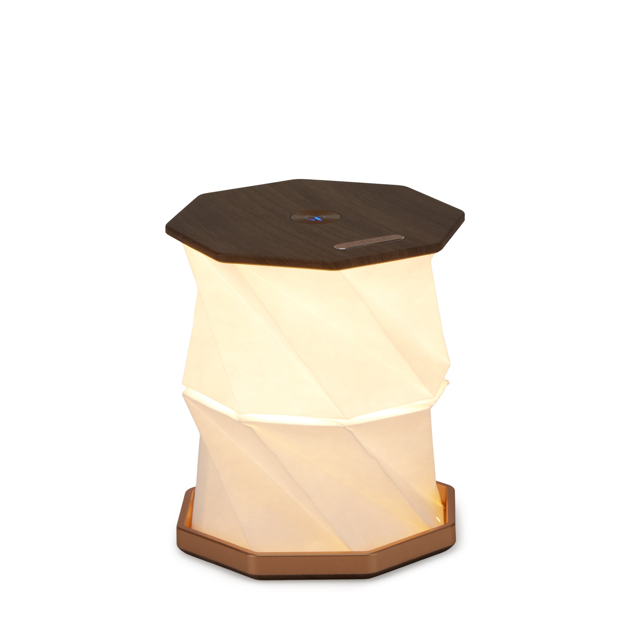 Twist Hexagon Portable Table Lamp - Walnut