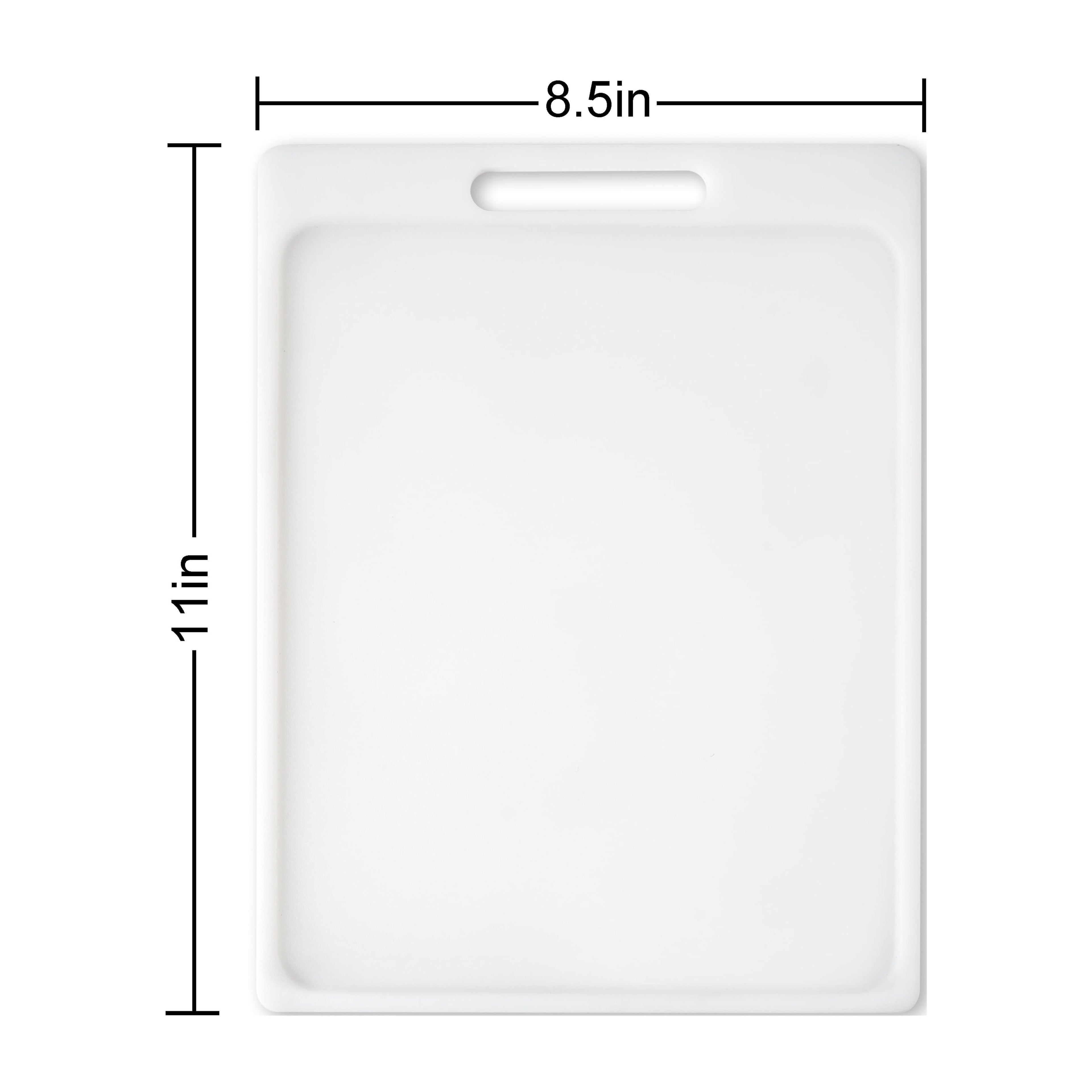 (3 pack) 8.5"X11" Non-Slip Poly Cutting Board, White Color