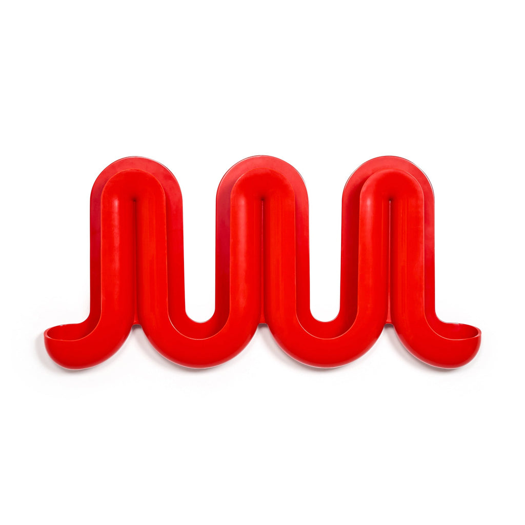 Swell Coat Rack &amp; Wall Organizer - Red/ Orange