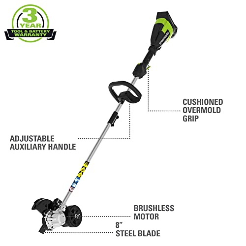 Greenworks 40V Brushless Edger 8", 4.0Ah Battery &amp; Charger Included, Lightweight &amp; Quiet