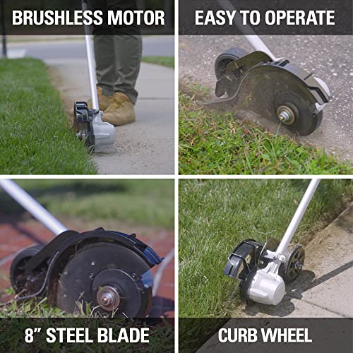 Greenworks 40V Brushless Edger 8", 4.0Ah Battery &amp; Charger Included, Lightweight &amp; Quiet