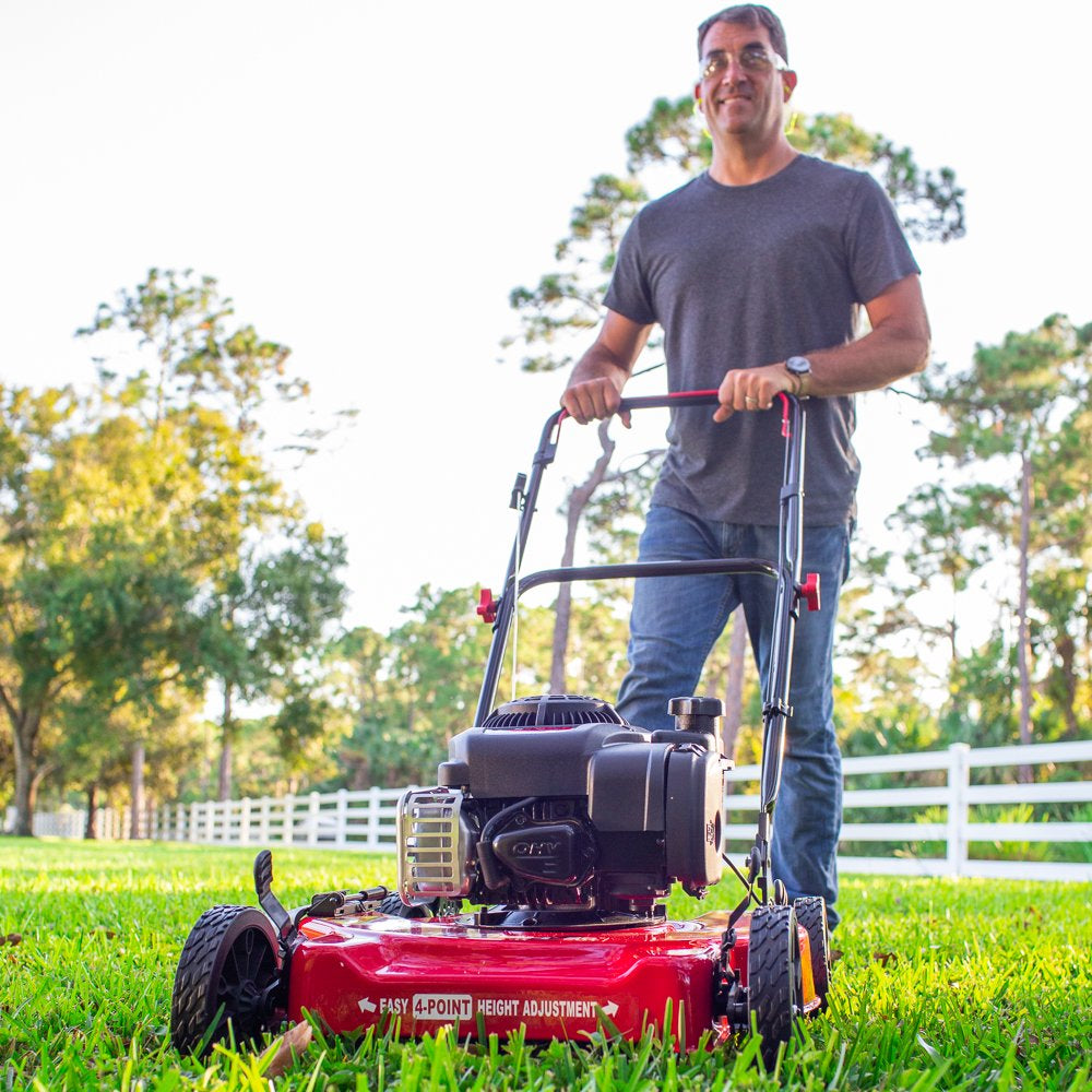Hyper Tough 20" Gas Push Lawn Mower with 125cc Briggs &amp; Stratton Engine, Prime N Pull Start, 5-Position Height Adjustment