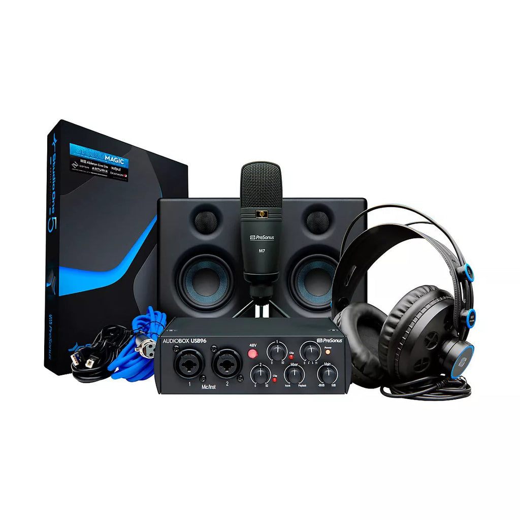 PreSonus AudioBox Studio Ultimate Bundle 25th Anniversary Edition with USB Interface, Studio Monitors, Headphones, Microphone &amp; Software