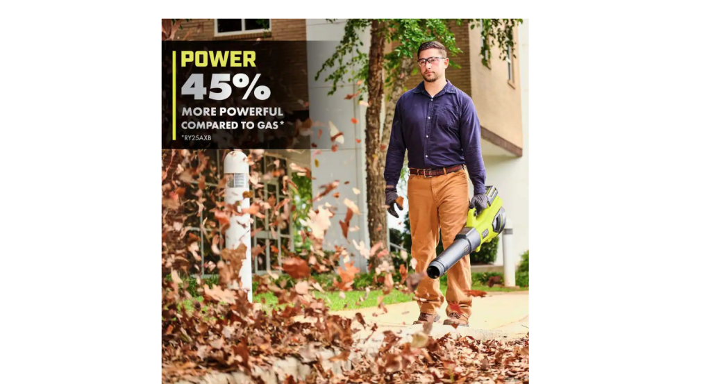 RYOBI 40V HP Brushless Cordless Leaf Blower, 730 CFM, 190 MPH, Includes 2x 4.0 Ah Batteries &amp; Charger, 57 dB Quiet