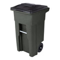 Toter 32 Gallon Greenstone Trash Can with Quiet Wheels &amp; Attached Lid - Durable Indoor/Outdoor Waste &amp; Recycling Container