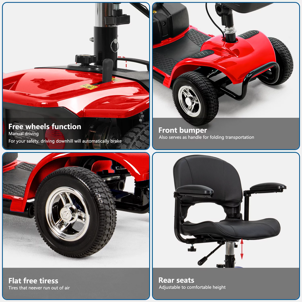 UltraLite Model A898 4-Wheel Mobility Scooter, Portable &amp; Lightweight, 14-Mile Range
