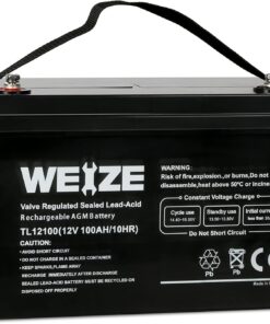 AGM 12 Volt 100Ah Battery, Maintenance-Free, 3% Self-Discharge Rate, 1150A Max Discharge Current, Perfect for RV, Solar