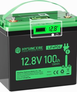 12V 100Ah LiFePO4 Battery Mini Deep Cycle Rechargeable Lithium Battery, Max.15000 Cycles Built in 100A BMS for RV