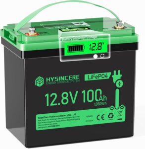 12V 100Ah LiFePO4 Battery Mini Deep Cycle Rechargeable Lithium Battery, Max.15000 Cycles Built in 100A BMS for RV