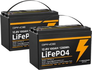12V 100Ah LiFePO4 Battery Group 31 With Built-in 100A BMS, 1280Wh Lithium Battery with 15000 Deep Cycles