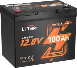 LiTime 12V 100Ah Group 24 Bluetooth LiFePO4 Battery, Deep Cycle Lithium Batter
