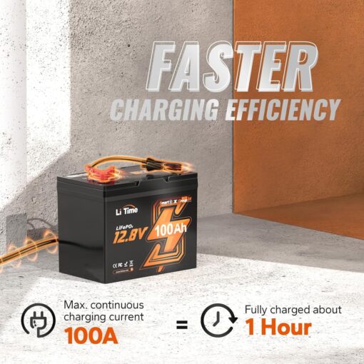 LiTime 12V 100Ah Group 24 Bluetooth LiFePO4 Battery, Deep Cycle Lithium Batter - Image 3