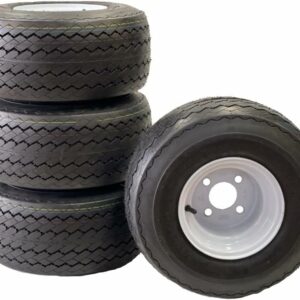 eCustomRim 18x8.50-8 Golf Cart Wheels & Tires Combo 4-Pack for Club Car & EZGO - DOT Approved, Turf Safe