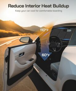 Alternative view of Brown Windshield Sun Shade for Toyota AR11