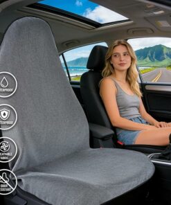 Alternative view of Gray Waterproof Towel Car Seat Cover AR21